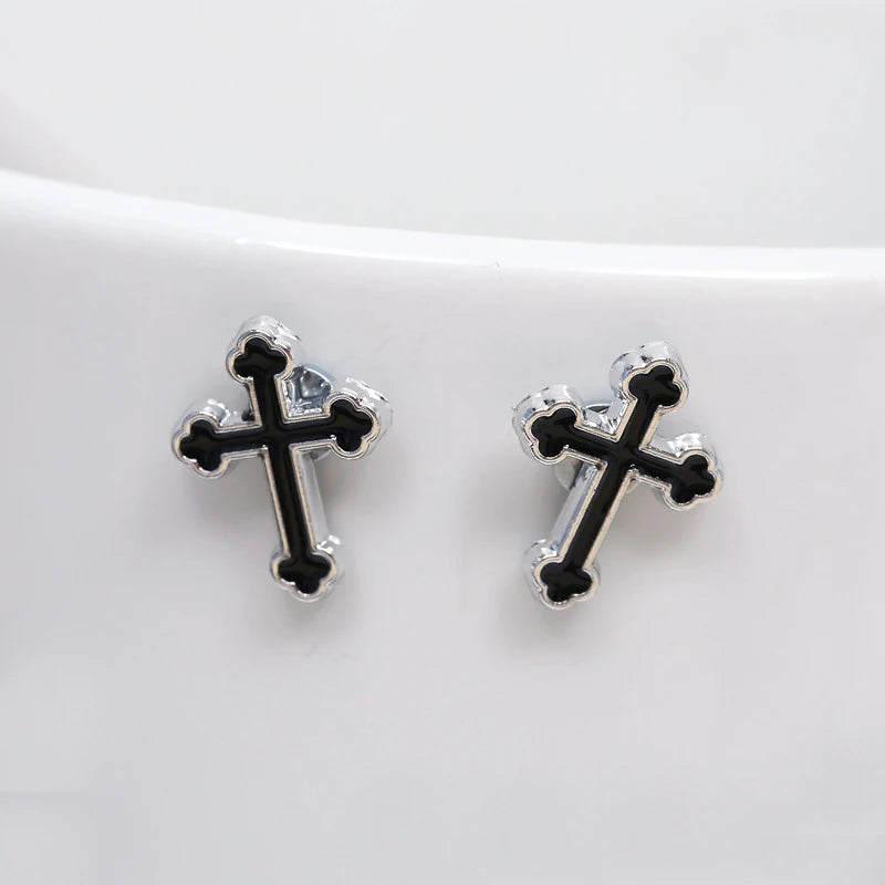 No Piercing Magnetic Stud Earings For Women Men Baby No Ear Hole Jesus Christ Cross Magnet Earring Small Ear Studs Jewelry