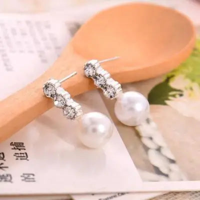 2017 New Simple Fashion Wild Rhinestones Pearl 9 Sets Of Ear Studs Earrings For Women Stud Earrings Pendientes Mujer Moda