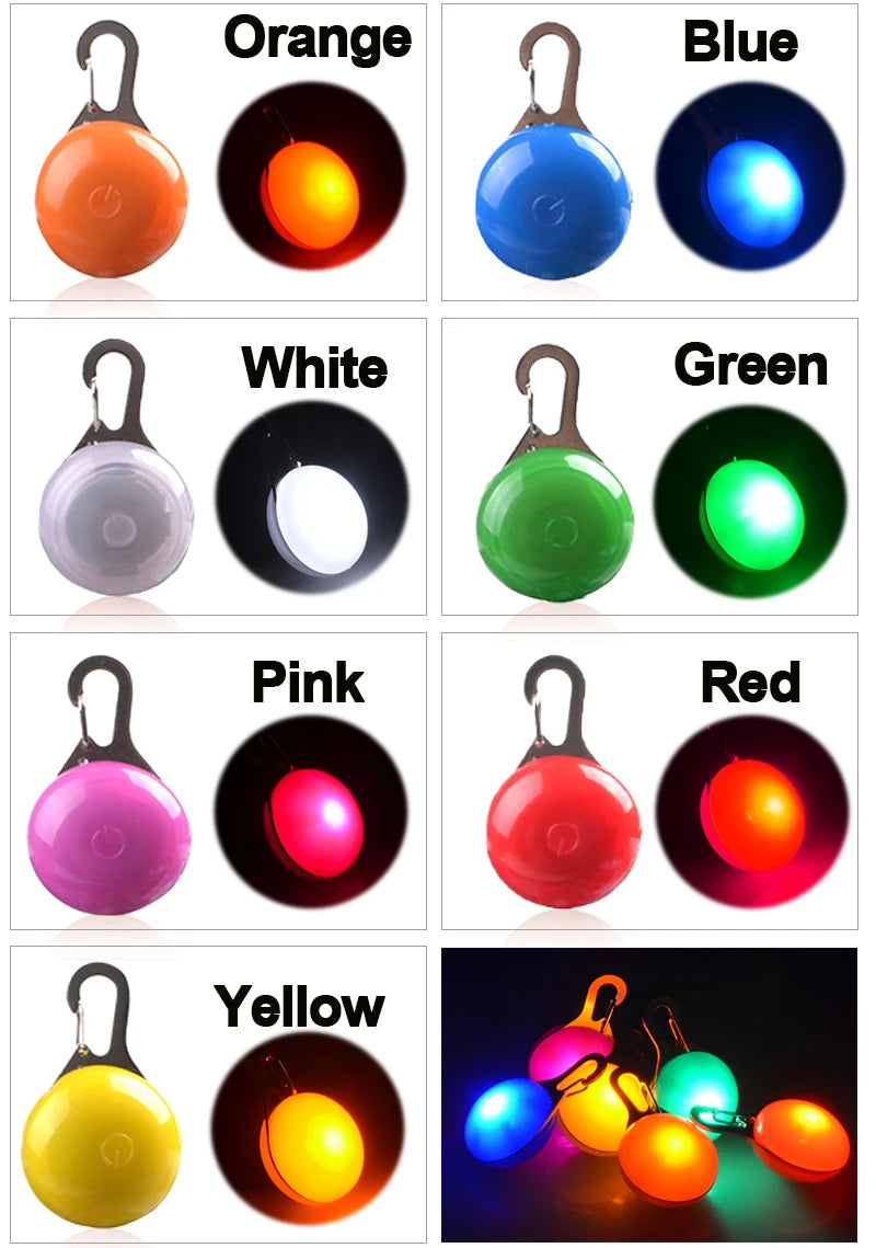 LED Flashlight Dog Cat Collar Glowing Pendant Night Safety Pet Leads Necklace Luminous Bright Decoration Collars For Dogs