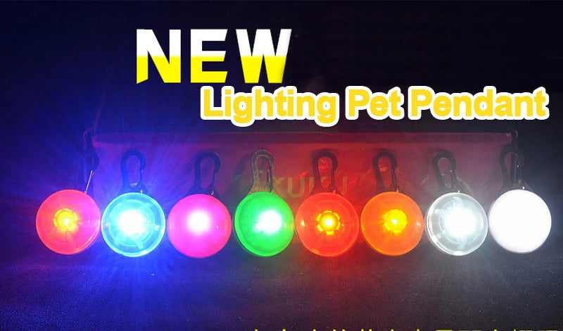 LED Flashlight Dog Cat Collar Glowing Pendant Night Safety Pet Leads Necklace Luminous Bright Decoration Collars For Dogs