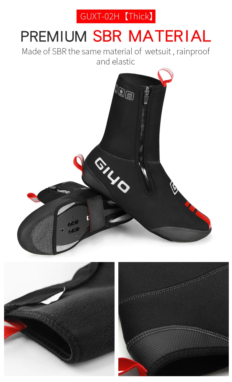 GIYO Cycling Overshoes Waterproof Windproof Rainproof Fleece MTB Road Warm Bike Shoes Covers Bicycle Winter Thermal Protector