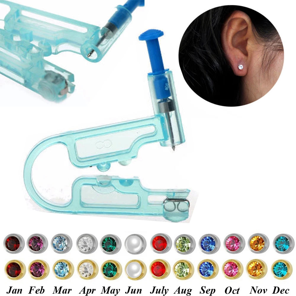 1PC Disposable Sterile Ear Piercing Gun Unit Cartilage Tragus Helix Surgical Steel Stud Earring NO Pain Machine Tool Kit 20G