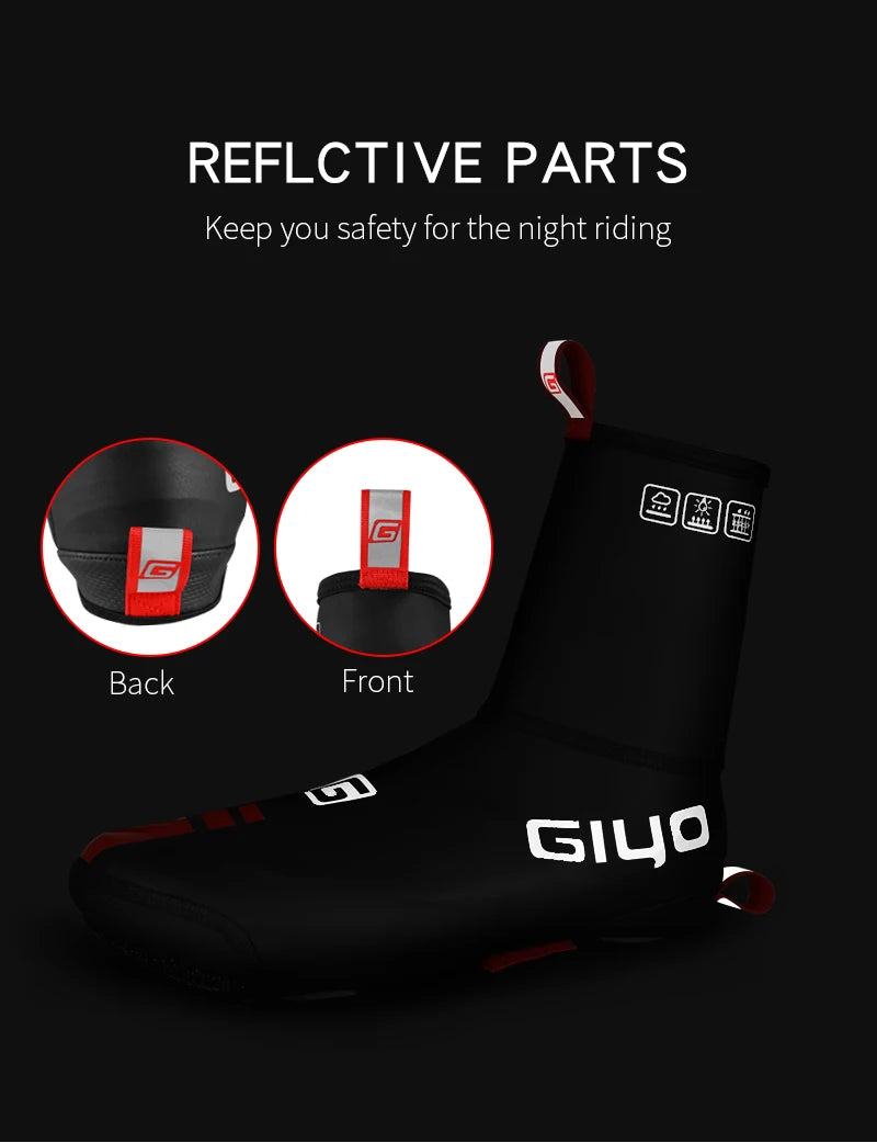 GIYO Cycling Overshoes Waterproof Windproof Rainproof Fleece MTB Road Warm Bike Shoes Covers Bicycle Winter Thermal Protector