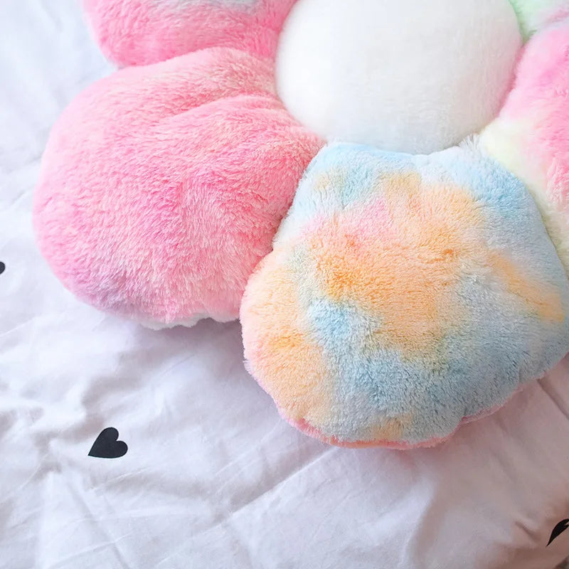 30-65cm Kawaii Colorful Flower Plush Pillow Cushion Soft Sunflower Plant Mat Stuffed Sofa Bed Sleeping Back Cushion Decor Gifts