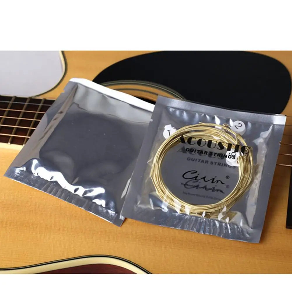 6pcs/set Universal Acoustic Guitar String Brass Hexagonal Steel Core Strings For Musical Instruments Guitars Strings Guitar Part