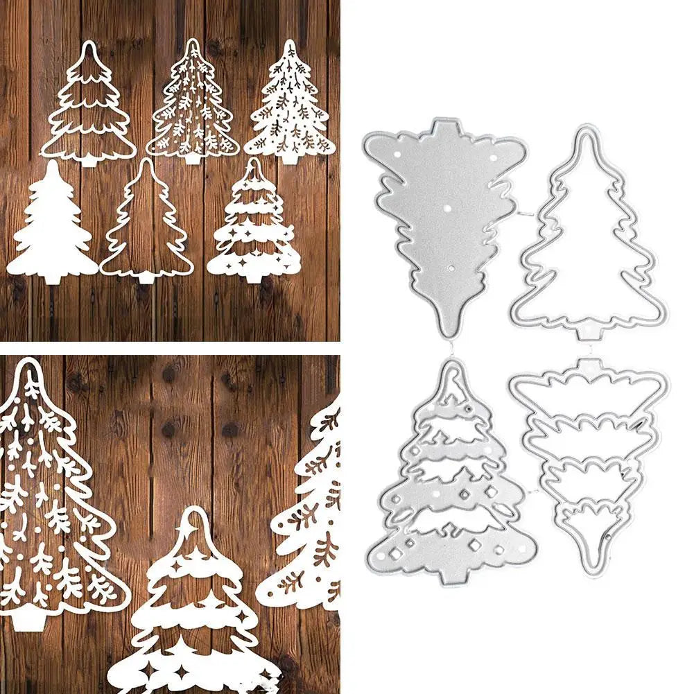 Christmas Trees Metal Cutting Dies Stencil Scrapbooking Diy Album Stamp Paper Card Embossing Decor Craft Knife Mould