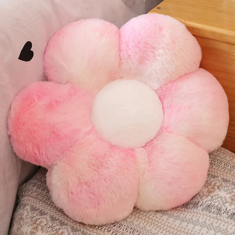 30-65cm Kawaii Colorful Flower Plush Pillow Cushion Soft Sunflower Plant Mat Stuffed Sofa Bed Sleeping Back Cushion Decor Gifts