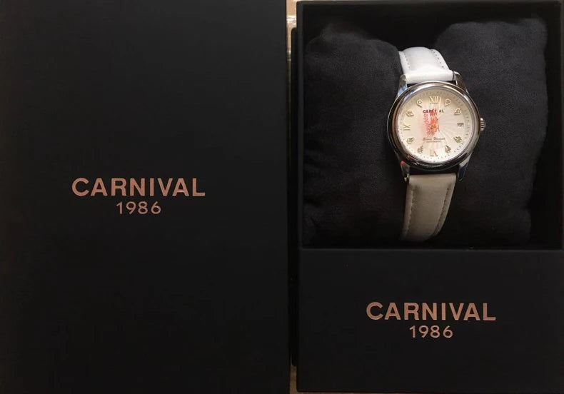 CARNIVAL Brand Luxury Mechanical Watch for Women Ladies Fashion Sapphire Automatic Movement Wristwatches Waterproof Reloj Mujer