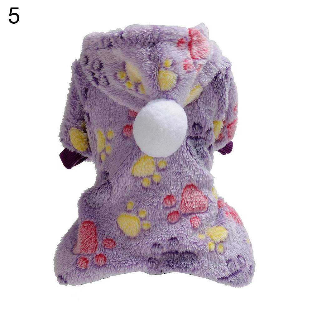 Dog Clothes Pajamas Fleece Jumpsuit Winter Dog Clothing Four Legs Warm Pet Clothing Outfit Small Dog Star Costume Apparel