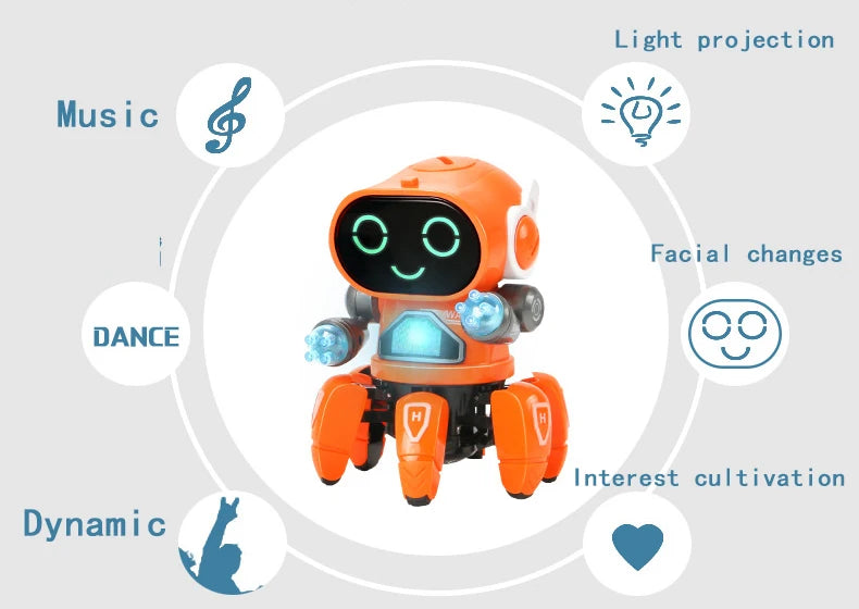 Electronic Pets Robots Dog Toy Music Dance Walk Cute Animals Baby 2 3 4 Years Old Kids Toddlers Learn To Crawl Boy Girl Children