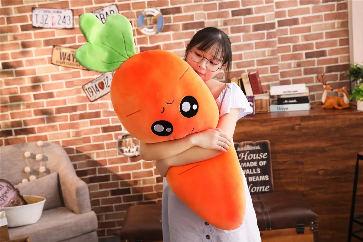 45-110cm Cartoon Plant Smile Carrot Plush toy Cute Simulation Vegetable Carrot Pillow Dolls Stuffed Soft Toys for Children Gift