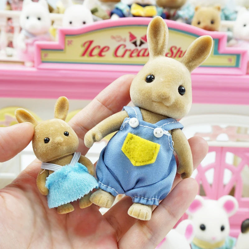 1:12  Forest Animal Family Mini  Rabbit Bear Panda doll girl play house doll setForest Family Villa Furniture Set Toys