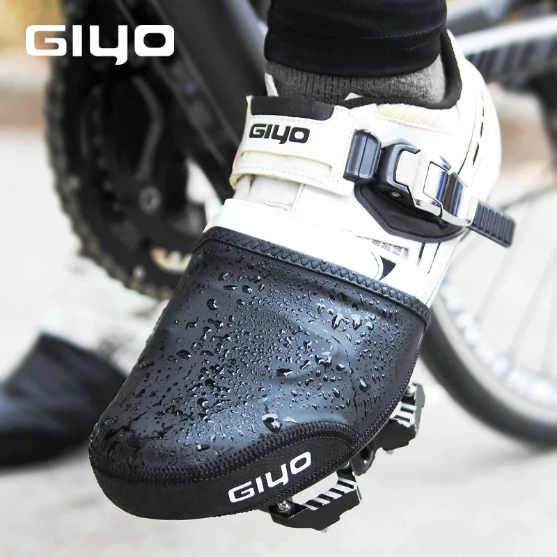 GIYO Waterproof Bicycle Shoe Covers Cycling Overshoes Bike Shoe Toe Cover Protector Anti-slip Warmer Half-toe Winter MTB Booties