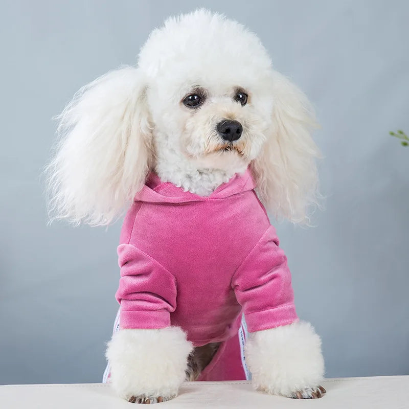 Dog Pet Sports Clothes Apparel Golden Velvet Dog Cat Jumpsuit Dog Pet Winter&Autumn Coat Classic Pet Puppy Cat Apparel 5 sizes