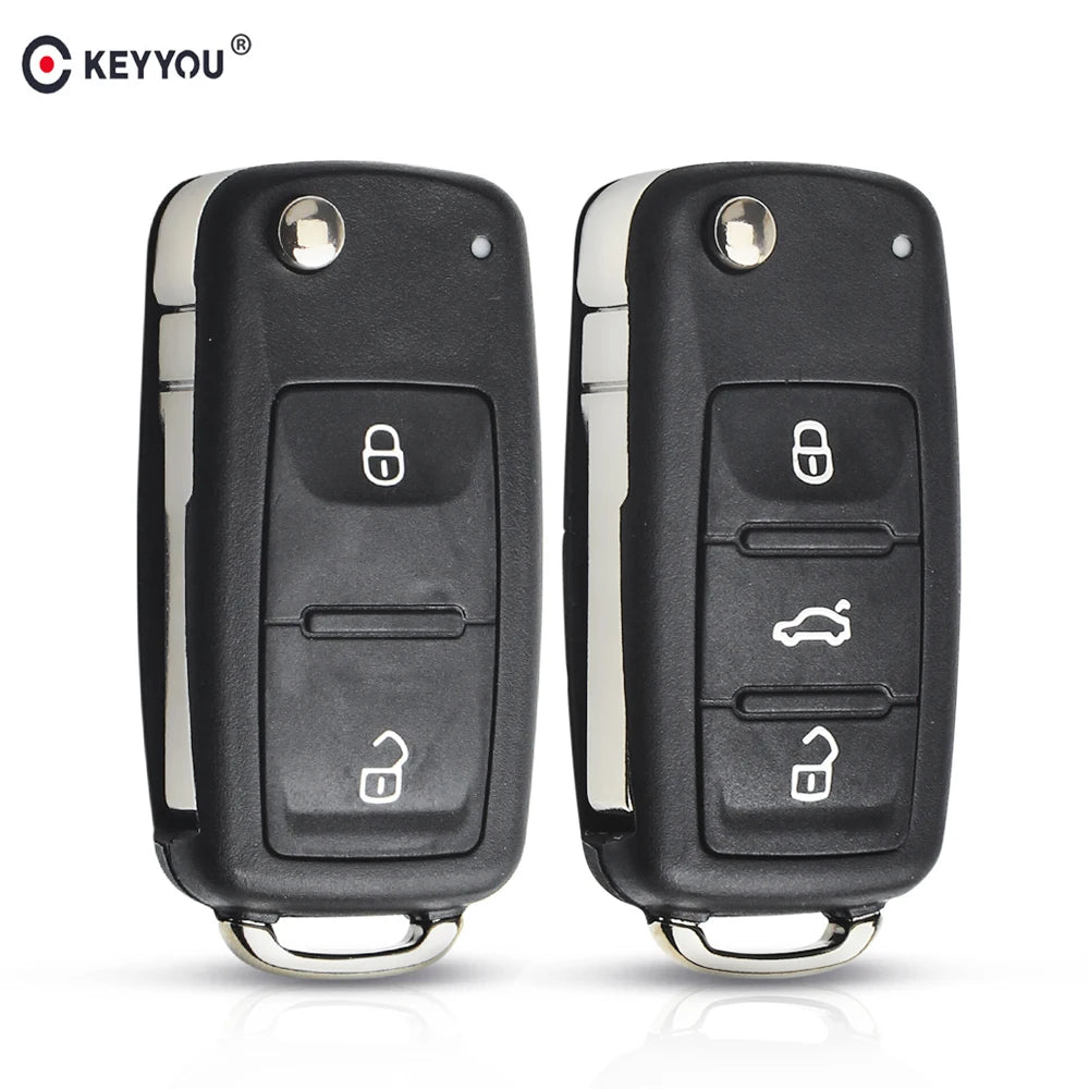 KEYYOU 2/3 buttons Folding Car key 5K0837202AD Key Flip key Shell for VW polo passat b5 Tiguan Golf VOLKSWAGEN Seat Skoda