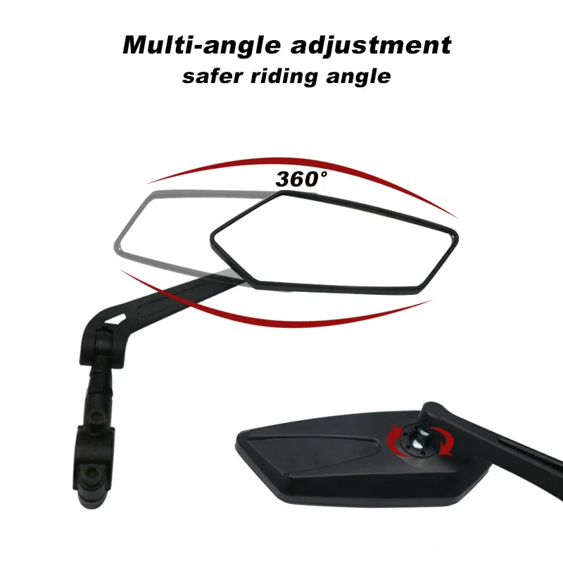 Bicycle Rear View Mirror Bike Cycling Clear Wide Range Back Sight Rearview Reflector Adjustable Handlebar Left Right Mirror