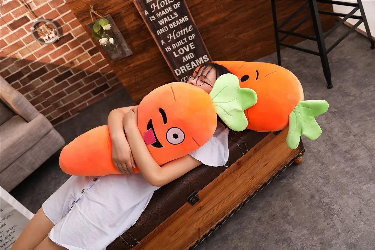 45-110cm Cartoon Plant Smile Carrot Plush toy Cute Simulation Vegetable Carrot Pillow Dolls Stuffed Soft Toys for Children Gift