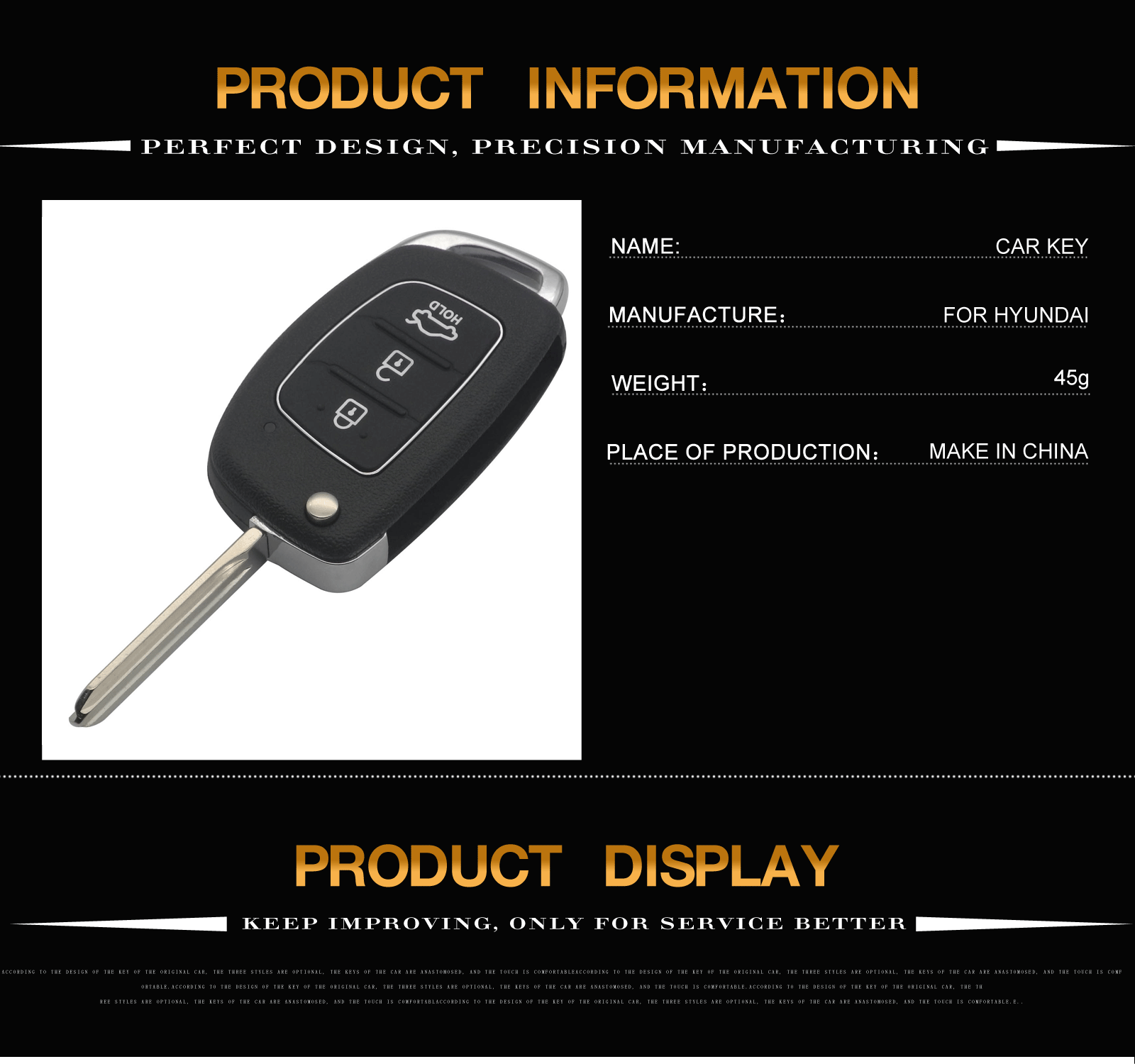 jingyuqin Remote Smart Car Key For Hyundai IX45 I30 Accent Elantra Solaris Sonata Tucson Santa Fe 3Buttons 433Mhz ID46 Chip