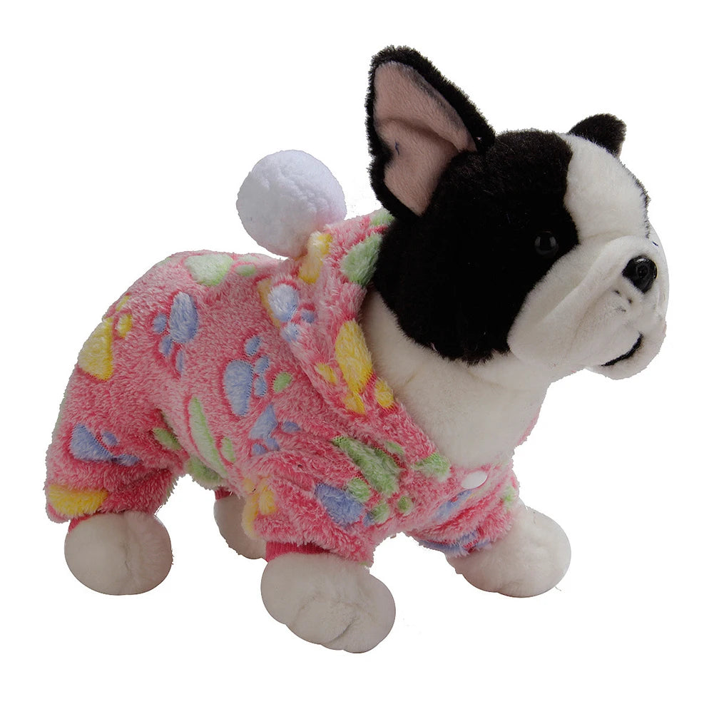 Dog Clothes Pajamas Fleece Jumpsuit Winter Dog Clothing Four Legs Warm Pet Clothing Outfit Small Dog Star Costume Apparel