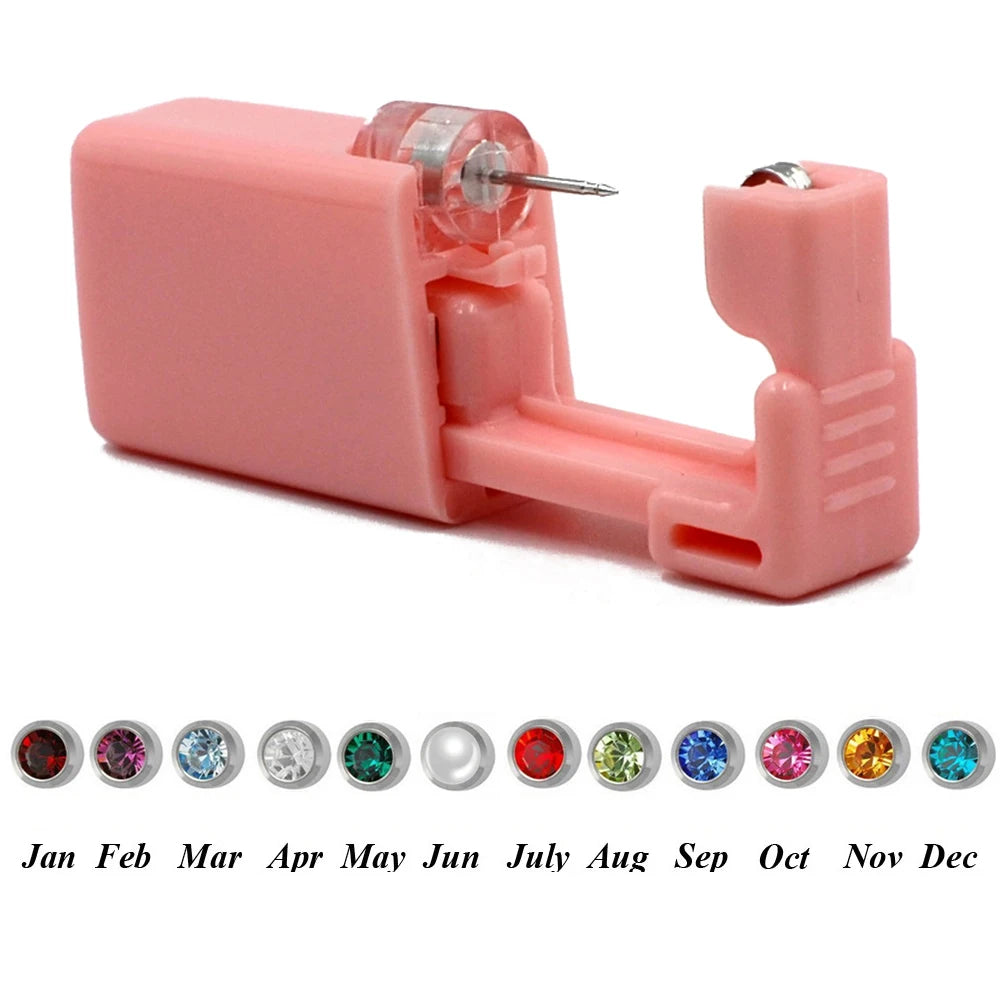 1PC Disposable Sterile Ear Piercing Gun Unit Cartilage Tragus Helix Surgical Steel Stud Earring NO Pain Machine Tool Kit 20G