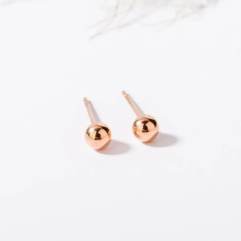 316L Stainless Steel Ear Post Stud Earrings For Women Men Jewelry Gold  Color Ball  Dia Fashion Jewelry