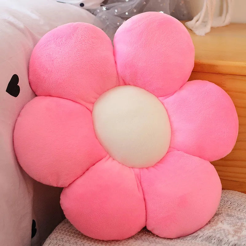 30-65cm Kawaii Colorful Flower Plush Pillow Cushion Soft Sunflower Plant Mat Stuffed Sofa Bed Sleeping Back Cushion Decor Gifts