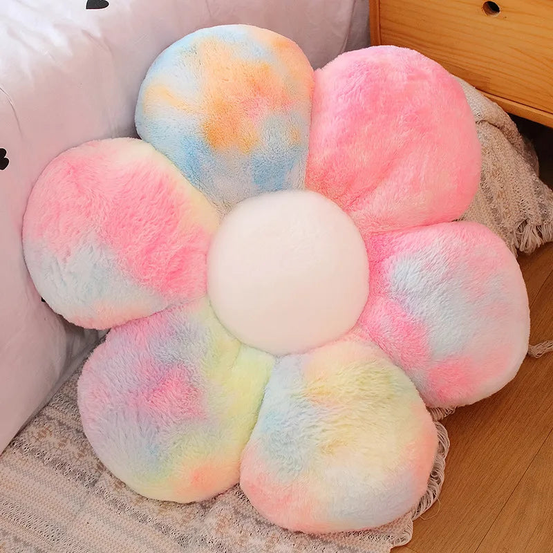 30-65cm Kawaii Colorful Flower Plush Pillow Cushion Soft Sunflower Plant Mat Stuffed Sofa Bed Sleeping Back Cushion Decor Gifts