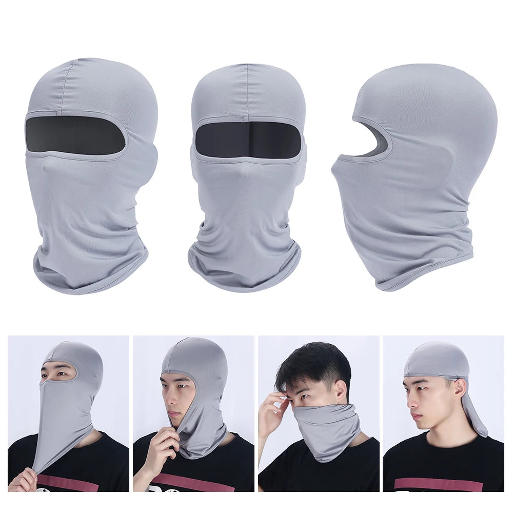 Men's Cycling Cap Balaclava Full Face Ski Mask Hood Hiking Camping Hunting Tactical Airsoft Cap Bike Hats Neck Gaiter