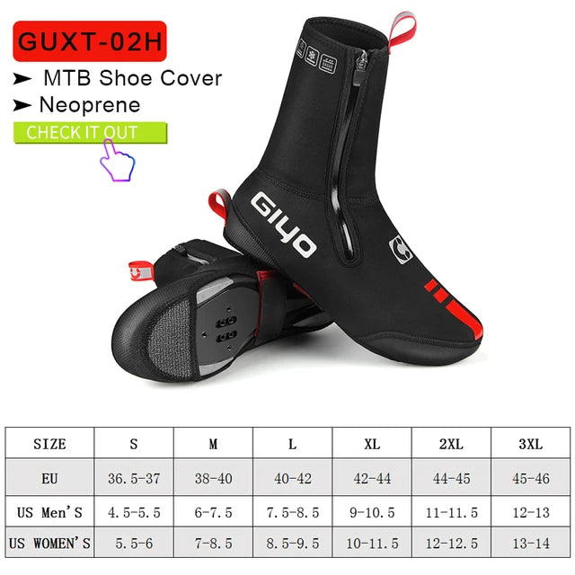 GIYO Waterproof Bicycle Shoe Covers Cycling Overshoes Bike Shoe Toe Cover Protector Anti-slip Warmer Half-toe Winter MTB Booties