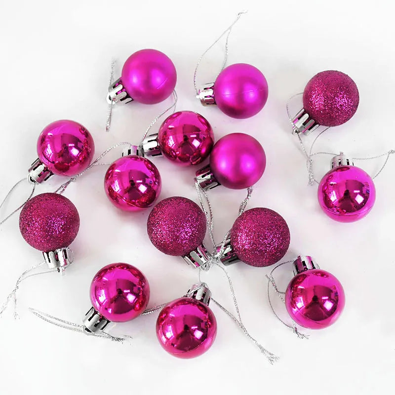 24Pcs 30mm Christmas Balls Ornaments Gold Silver Christmas Tree Hanging Decor Ball Toys 2021 New Year Xmas Party Pendant Navidad