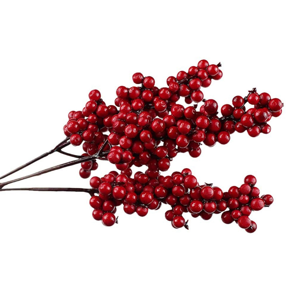 10PCS Artificial Red Berries Decorative Branches with Red Berries Autumn Branches Christmas Picks Branch Berries