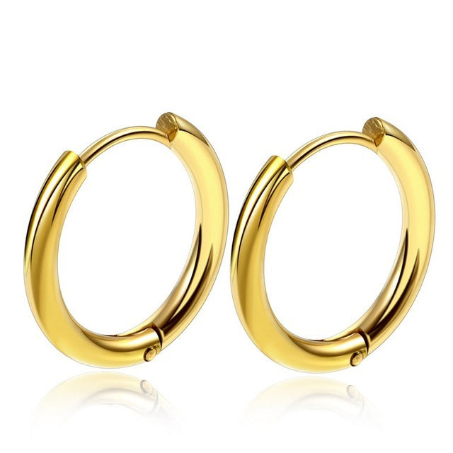 1 Pair Stainless Steel Hoop Earrings Women Men Gold Color Small Earrings Girl Jewelry Pendientes Mujer Aretes Cartilage Piercing