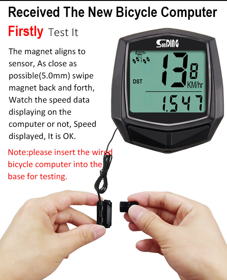 Wired Bike Computer LED Digital Bicycle Speedometer Odometer Touchscreen Cycling Computer Waterproof with Backlight