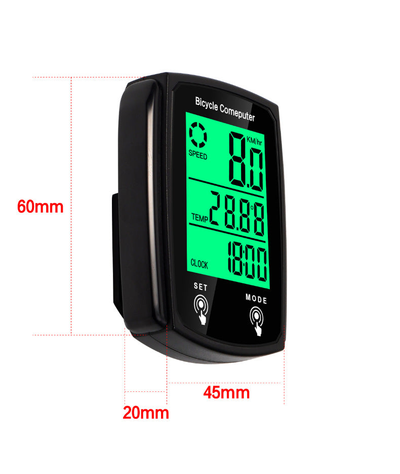 Wired Bike Computer LED Digital Bicycle Speedometer Odometer Touchscreen Cycling Computer Waterproof with Backlight