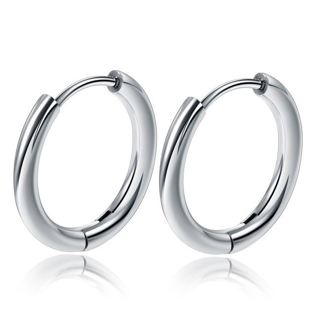 1 Pair Stainless Steel Hoop Earrings Women Men Gold Color Small Earrings Girl Jewelry Pendientes Mujer Aretes Cartilage Piercing