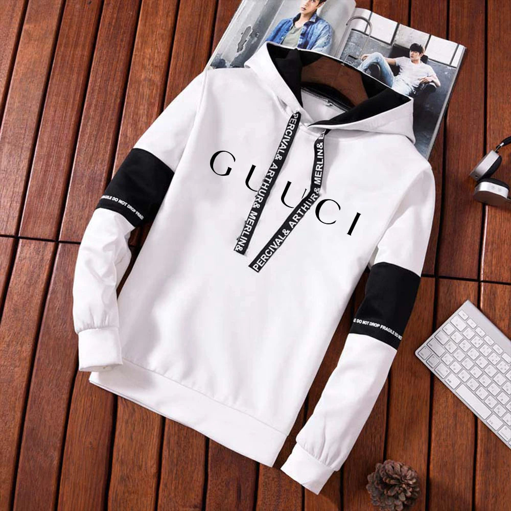 2024 Mens Tracksuit Casual Hooded Sweatshirt Daily Jogging Sport Fashion Street Clothing Trendy Print Versatile Tops Pants Suit