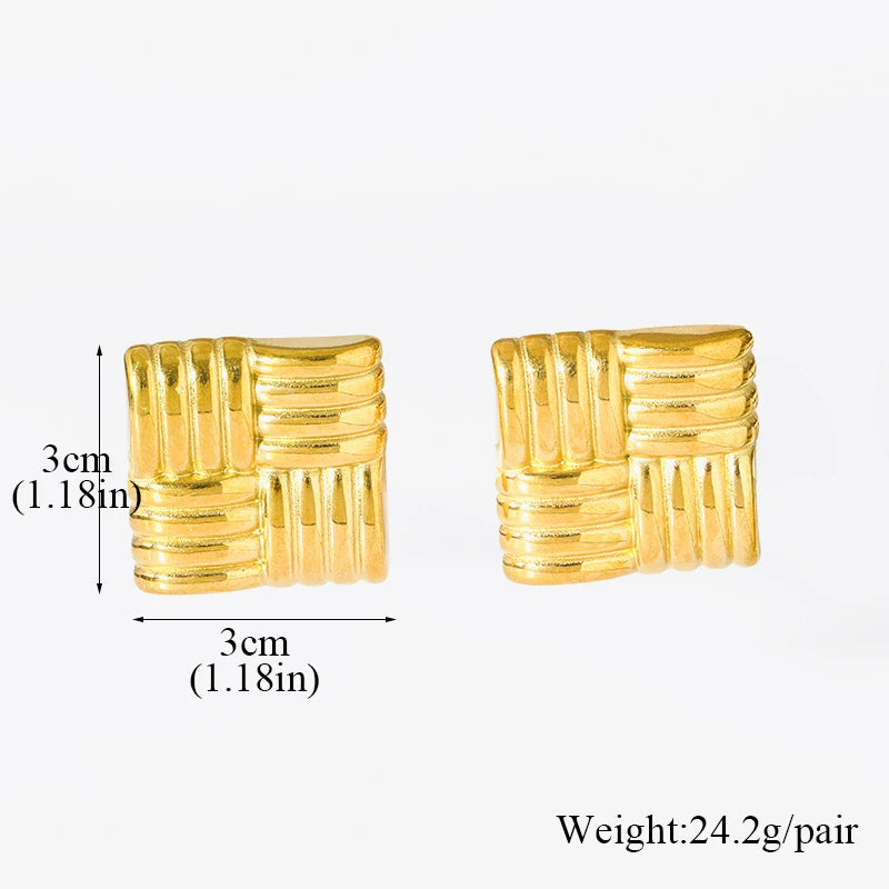 EILIECK 316L Stainless Steel Waterproof Gold Color Stud Earrings For Women Girl Fashion New Gift Ear Buckle Jewelry Bijoux