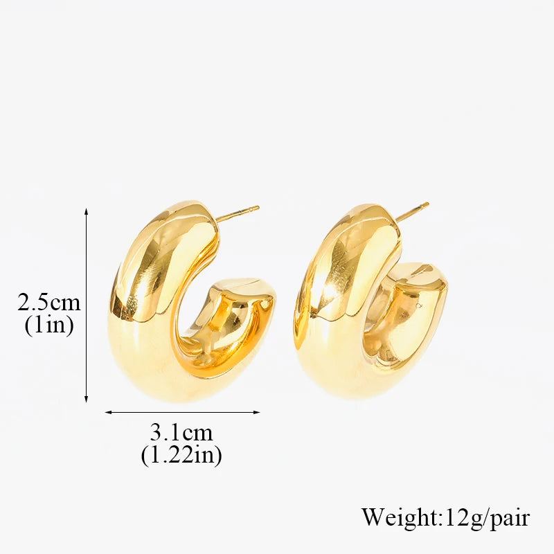 EILIECK 316L Stainless Steel Waterproof Gold Color Stud Earrings For Women Girl Fashion New Gift Ear Buckle Jewelry Bijoux