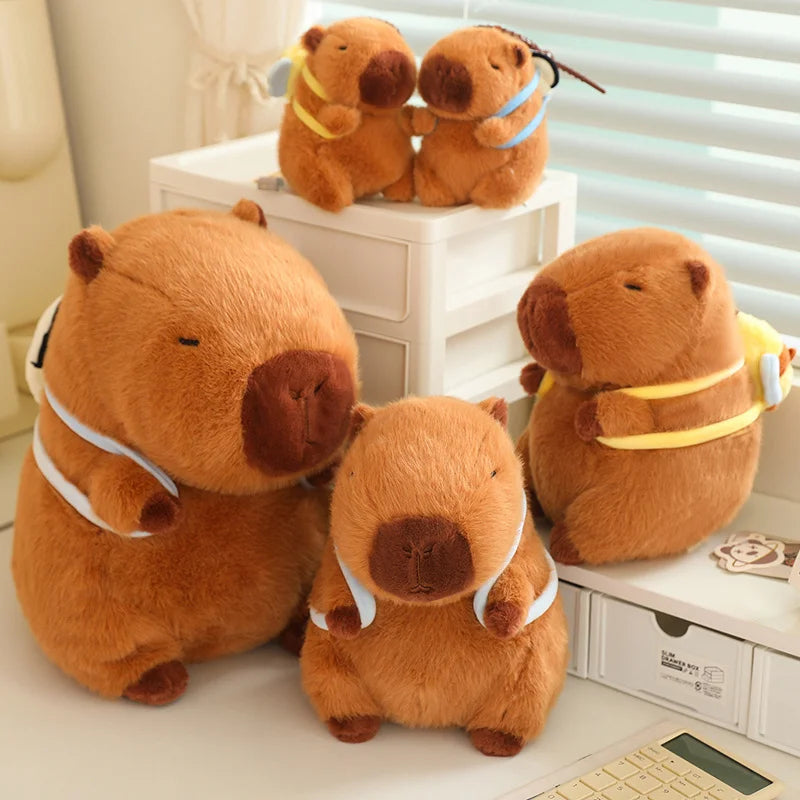 Lotus leaf Capybara Plush Toy Turtle Oyster Bee Bckpack Capibara Cosplay Unicorn Dinosaur Boba Bread Ring Decor Stuffed Animals