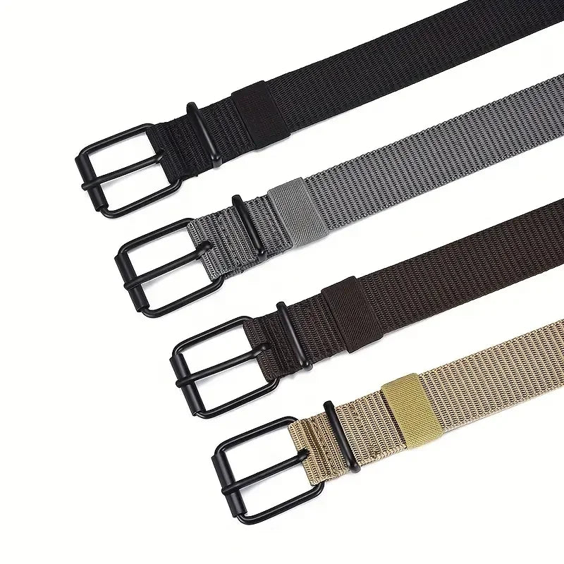 1pc Mens Durable Nylon Canvas Belt - Heavy-Duty Tactical Work Belt with Stylish Quick-Release Prong Buckle for Everyday Wear