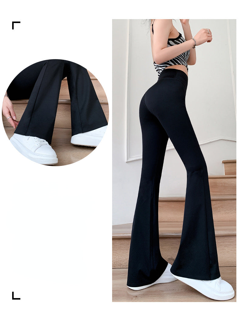 Women Flare Pants Slim High Waist Solid Sexy Shark Flare Pants Fashion Casual Streetwear Elastic Butt Lift Skinny Leggings