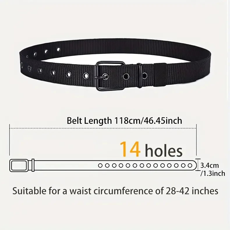 1pc Mens Durable Nylon Canvas Belt - Heavy-Duty Tactical Work Belt with Stylish Quick-Release Prong Buckle for Everyday Wear