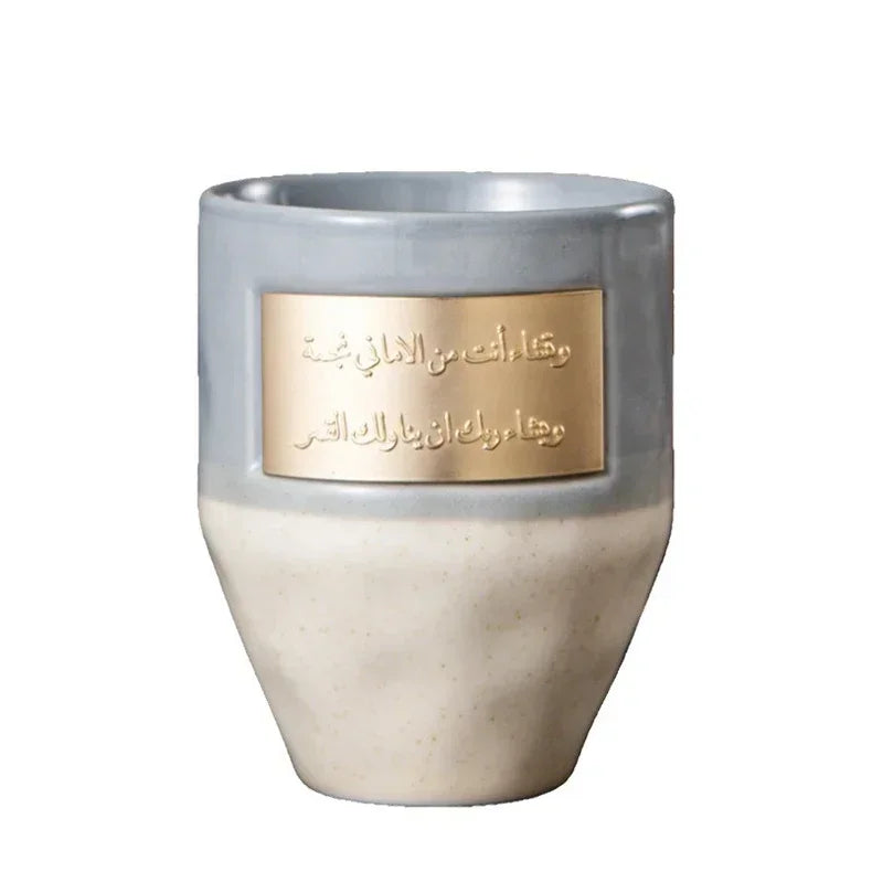 1pc 265ml Large Capacity Saudi Style Mug Milk Ice Coffee Cup Ceramic Couple Cup Office Mug Gift for Friends Middle Eastern Mug