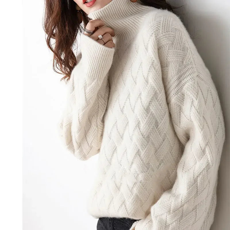 2024 New Women Loose Sweater Winter Casual Chic Cashmere Oversize Thick Sweater Pullovers Pullover Female Long Sleeve