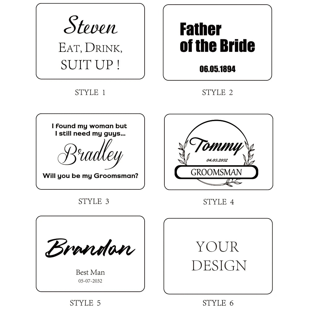 Name Engraved Groomsmen Best Man Cufflinks for Wedding Birthday Bestman Gift Wood Father of The Bride Cuff Tie Clips Bar Set