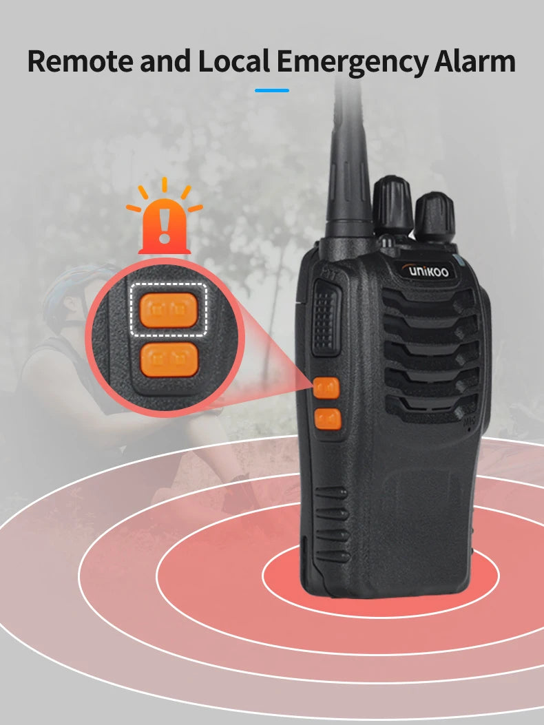 2 pcs UNIKOO Long Range Walkies Talkies Set FRS Two Way Ham Radios UHF Mini Walkie Talkie Set Transceive For Camping Hotel UK226