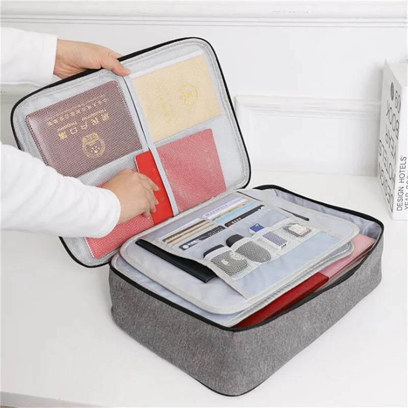 Document Organizer Briefcase 1/2/3-Layer Folder Holder Men's Women's Bag Cover Purse Passport Home Functional File Storage Case