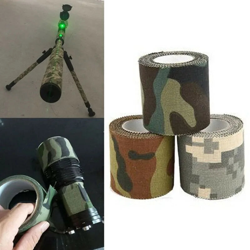 1pc Camouflage Invisible Tape Camo Form Reusable Self Cling Camo Hunting Rifle  Fabric Tape Wrap Outdoor Camping Accessories