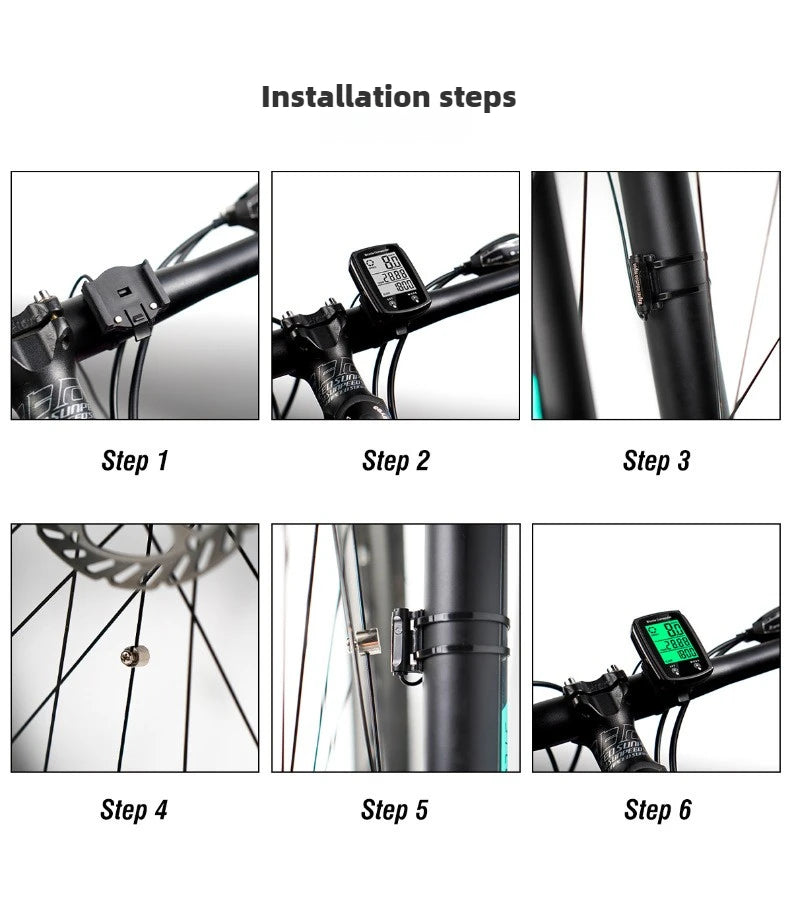 Wired Bike Computer LED Digital Bicycle Speedometer Odometer Touchscreen Cycling Computer Waterproof with Backlight