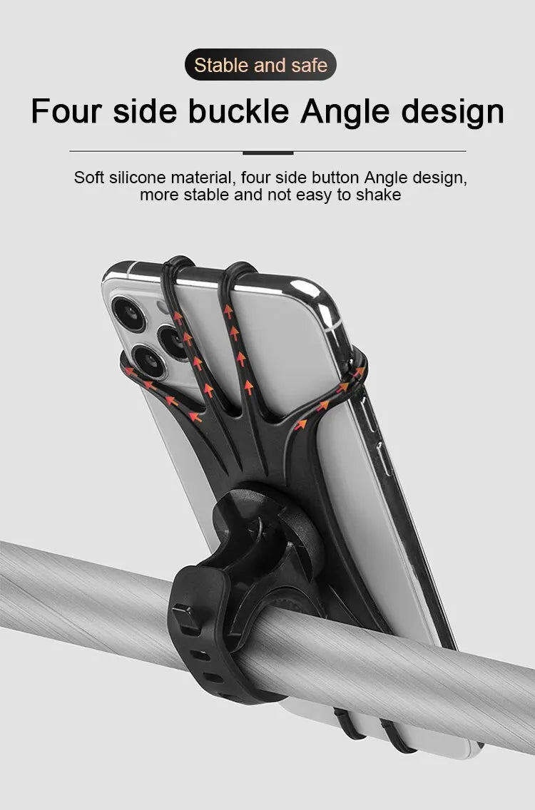 360 Rotatable Bicycle Phone Holder Silicone Motorcycle Stand Bracket GPS Support For Iphone 11 Xiaomi 10 Huawei P40